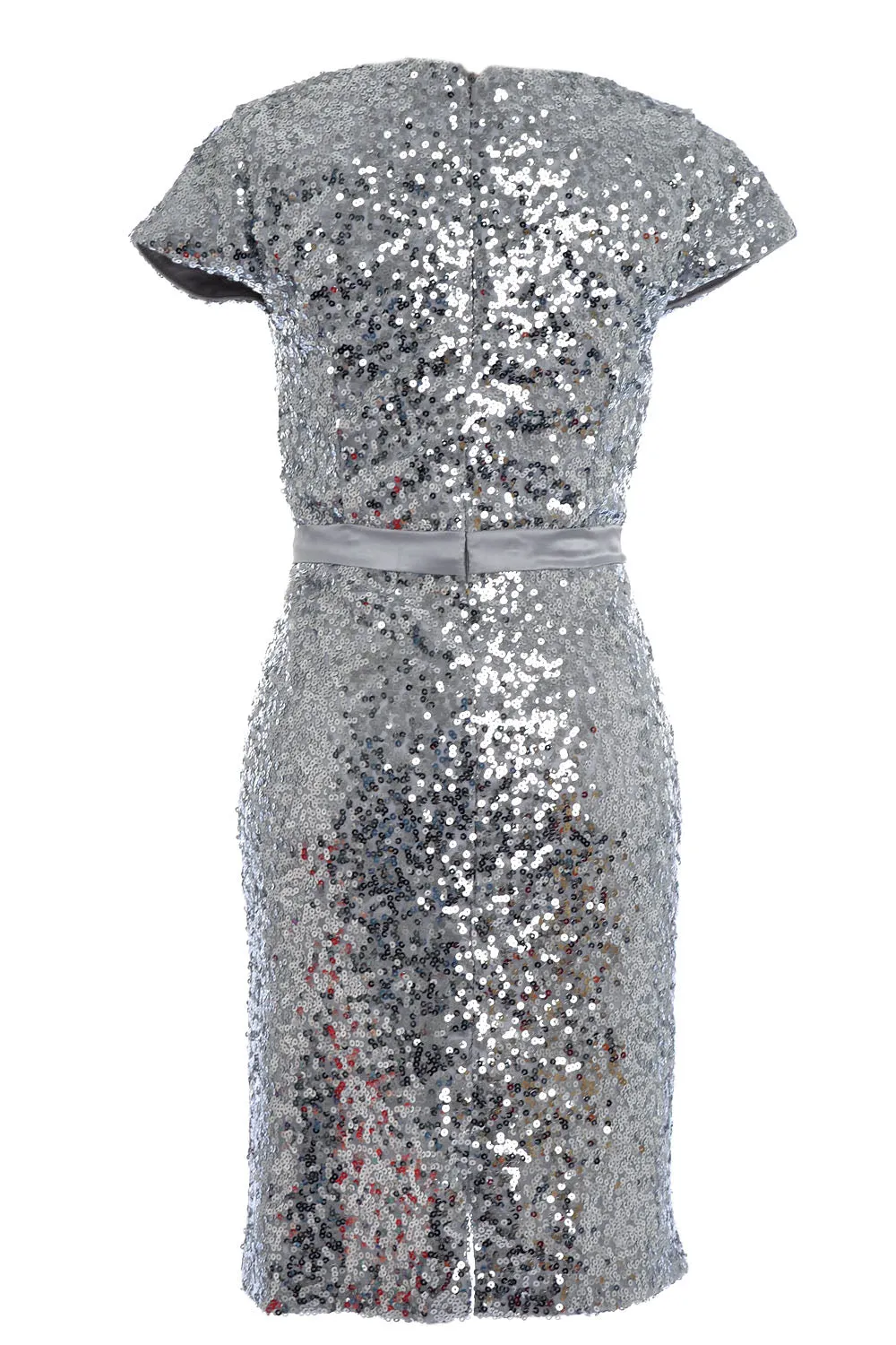 MACloth Elegant Cap Sleeve Sequin Bridesmiad Dress Cocktail Party Dresses LBD