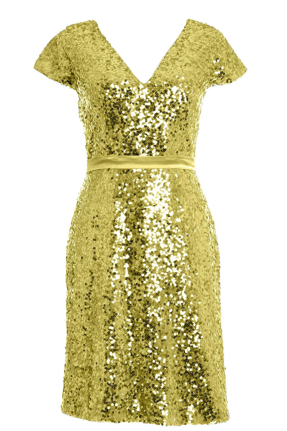 MACloth Elegant Cap Sleeve Sequin Bridesmiad Dress Cocktail Party Dresses LBD