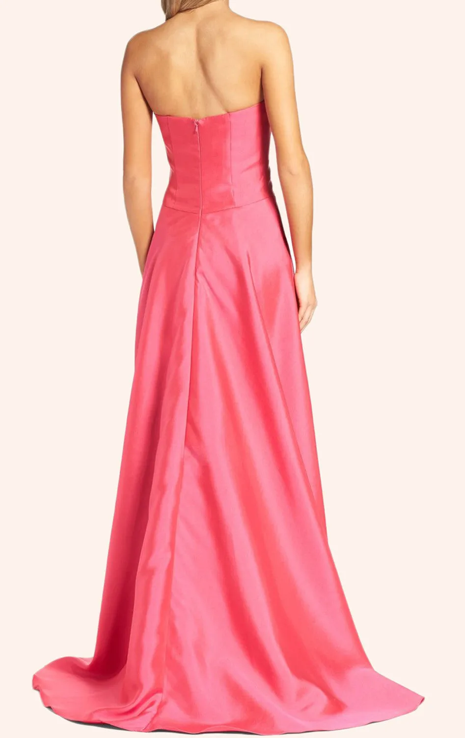 MACloth Strapless Sweetheart Long Prom Dress Pink Formal Gown