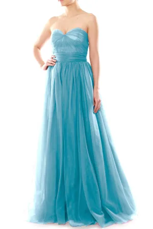 MACloth Women Flowy Sweetheart Convertible Long Wedding Party Bridesmaid Dress