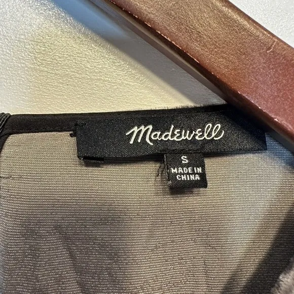 Madewell Velvet Silk Mini Dress Small Shirt Dress Short Sleeve Bow Tie Back