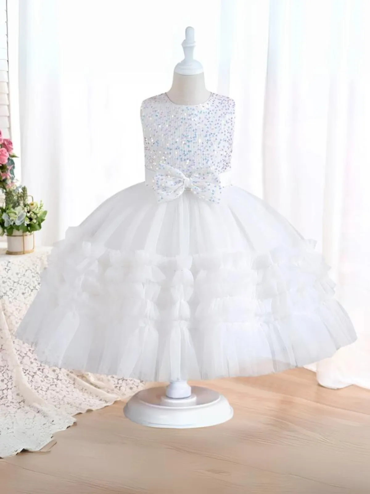 Magical Moments Sequin Tulle Communion Dress