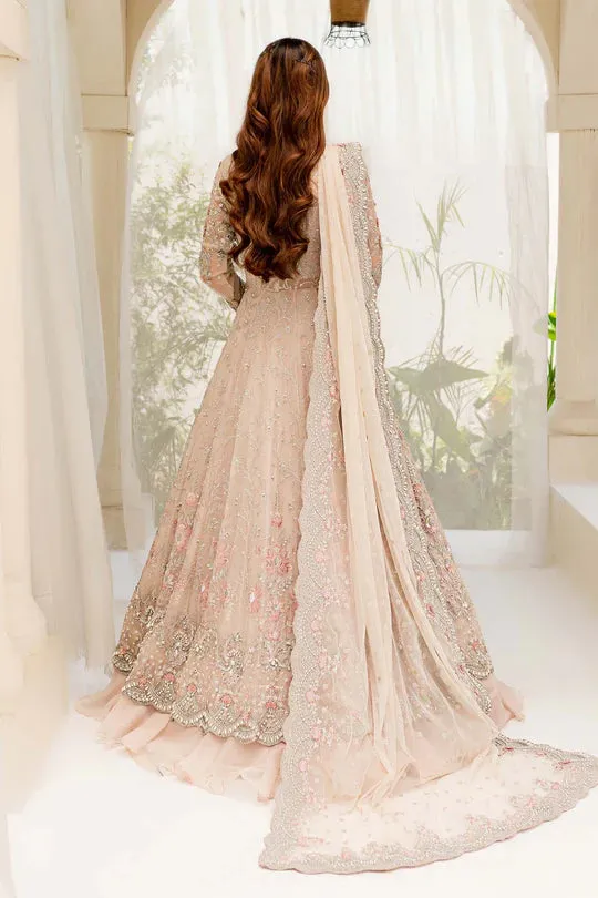 Maria.B Couture Pale Pink Net Embroidered Hand Made Unstitched 3 PC MC-903