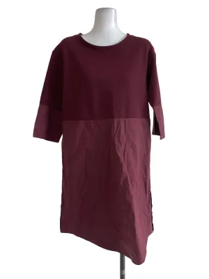 Maroon Half Knitted Dress
