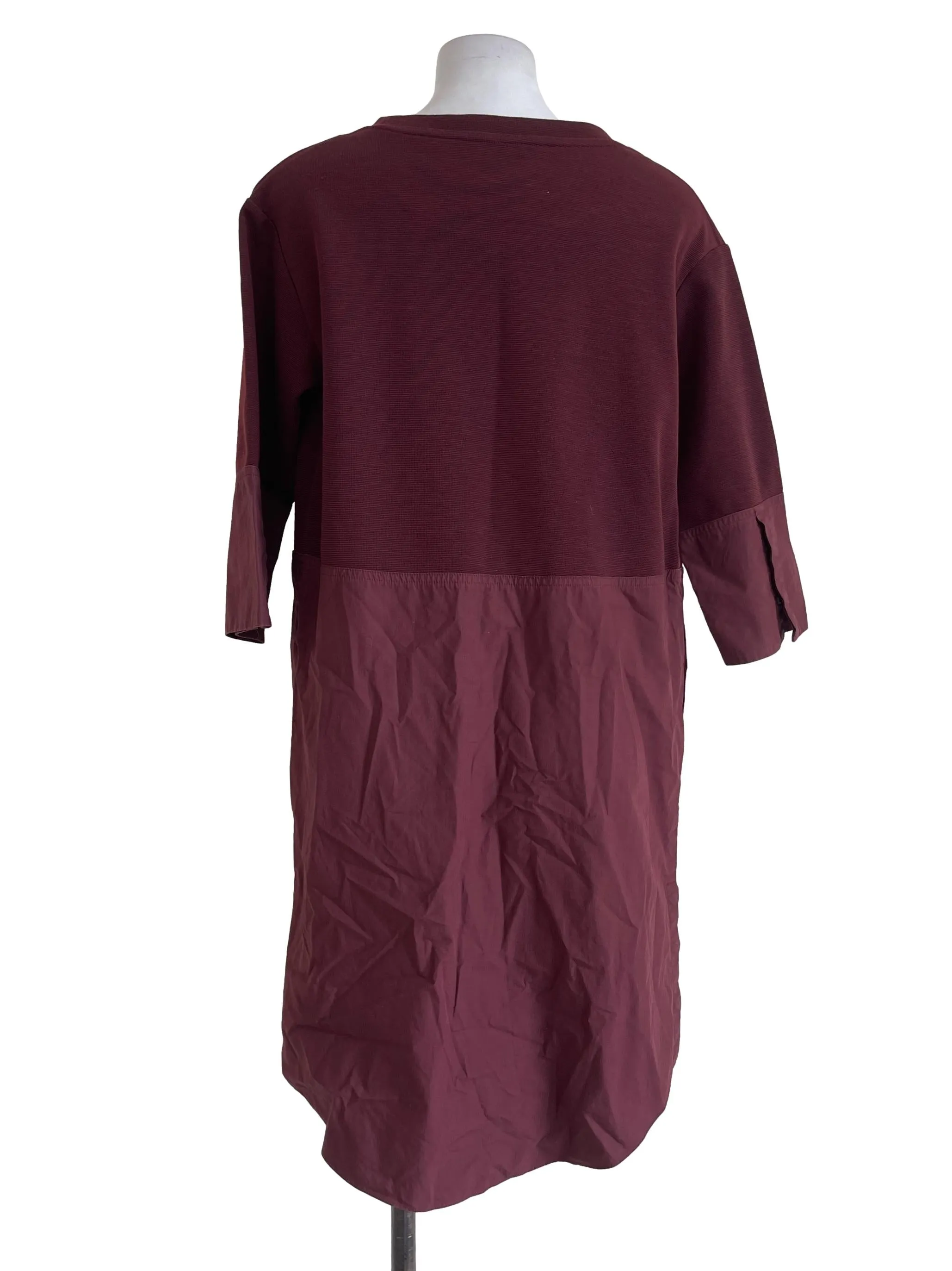 Maroon Half Knitted Dress