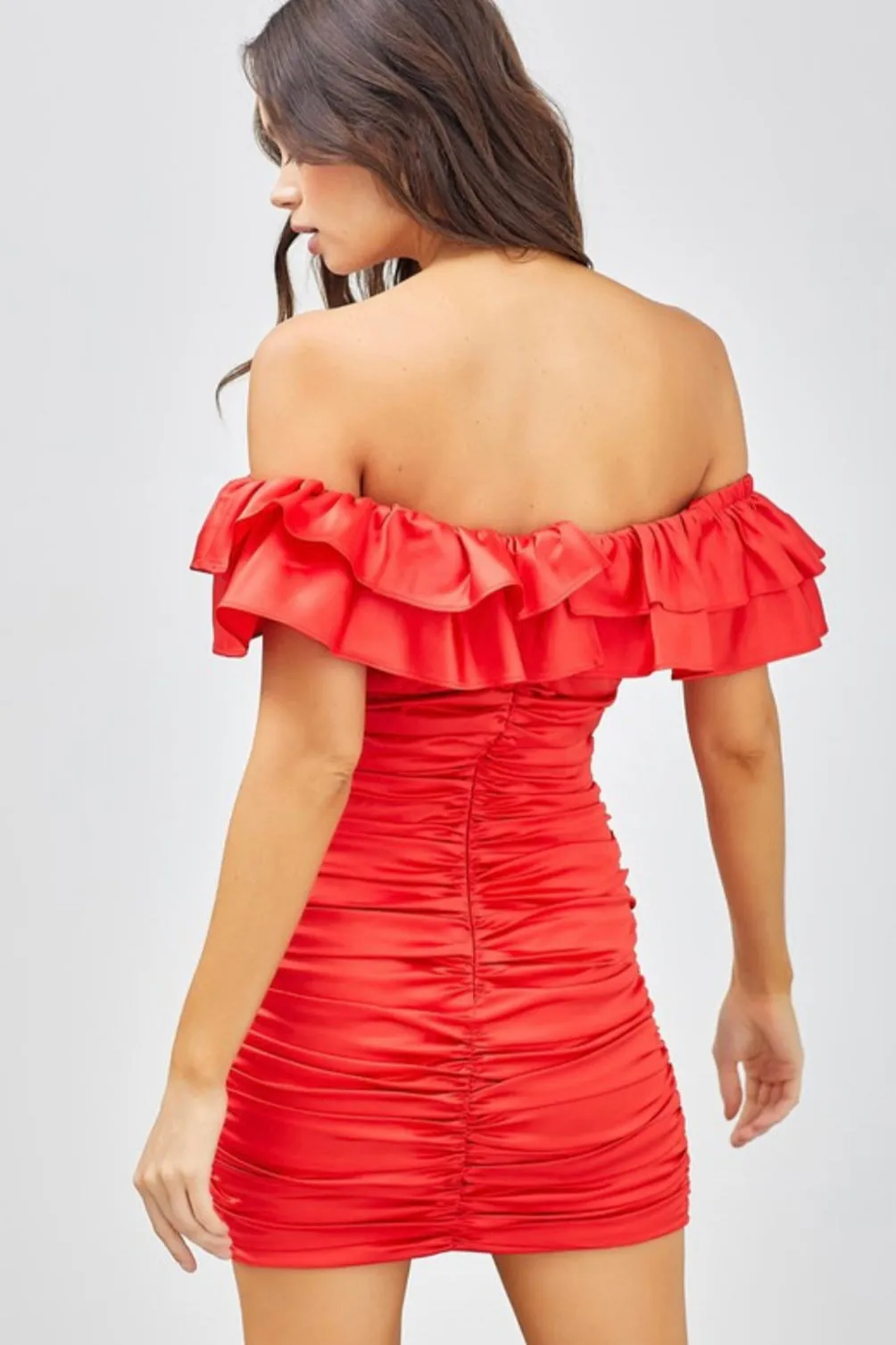 MELINDA RUFFLE MINI DRESS