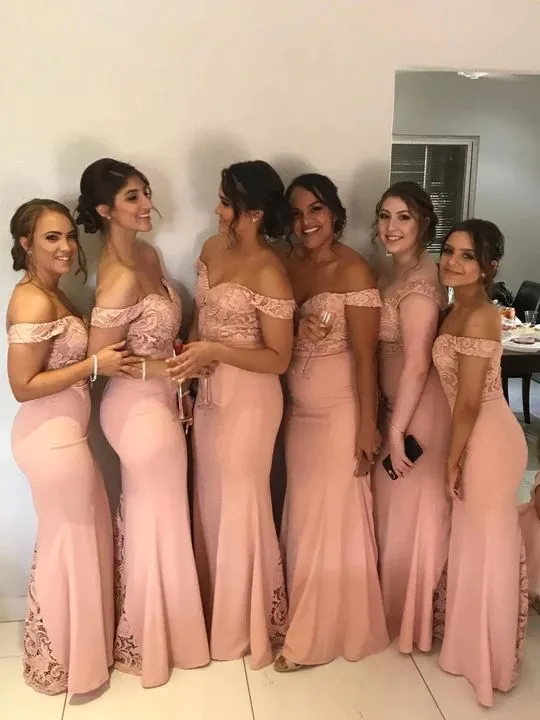 Mermaid Pearl Pink Bridesmaid Dress
