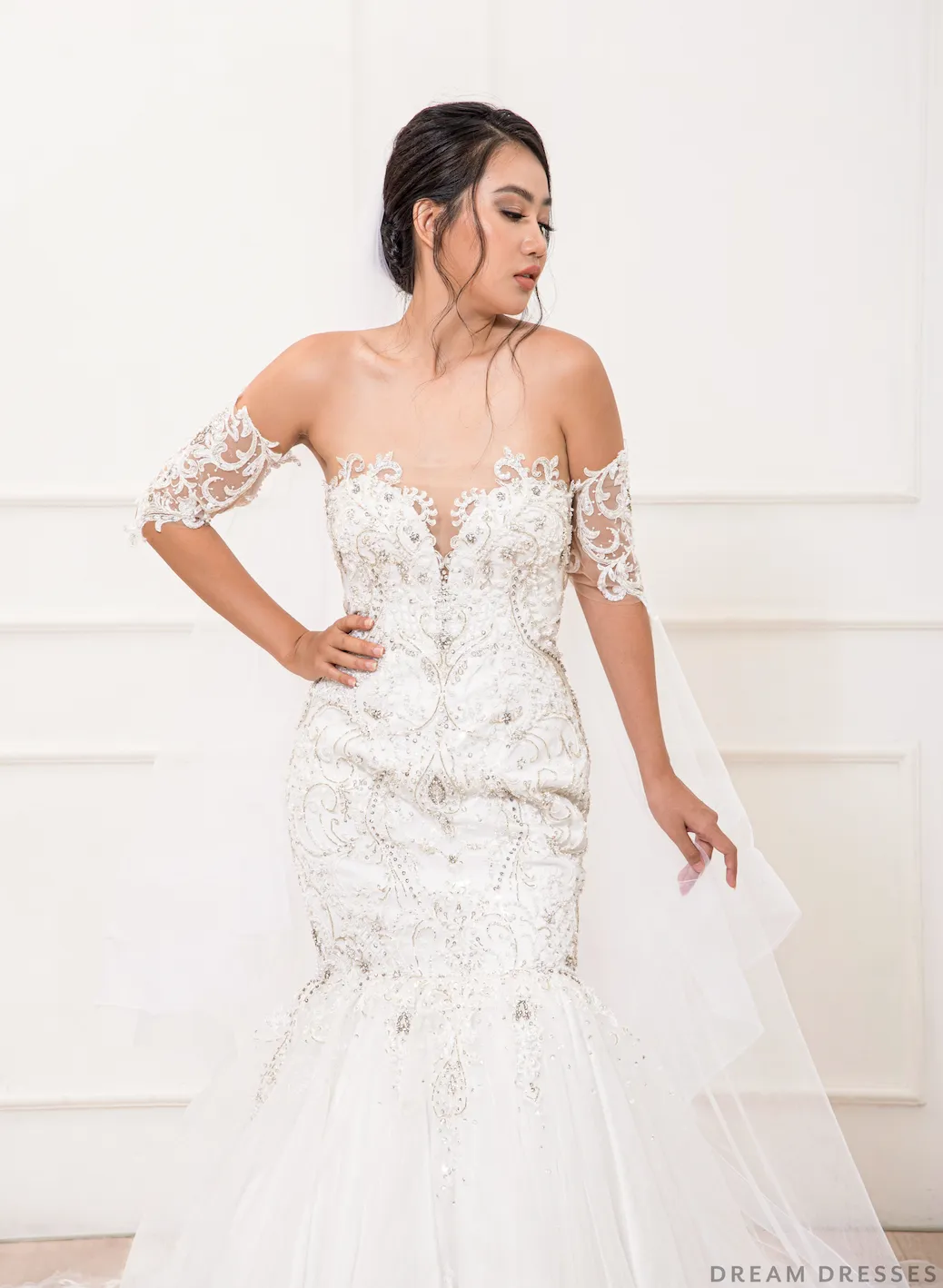 Mermaid Wedding Gown with Rhinestone Crystals (#Miranda)