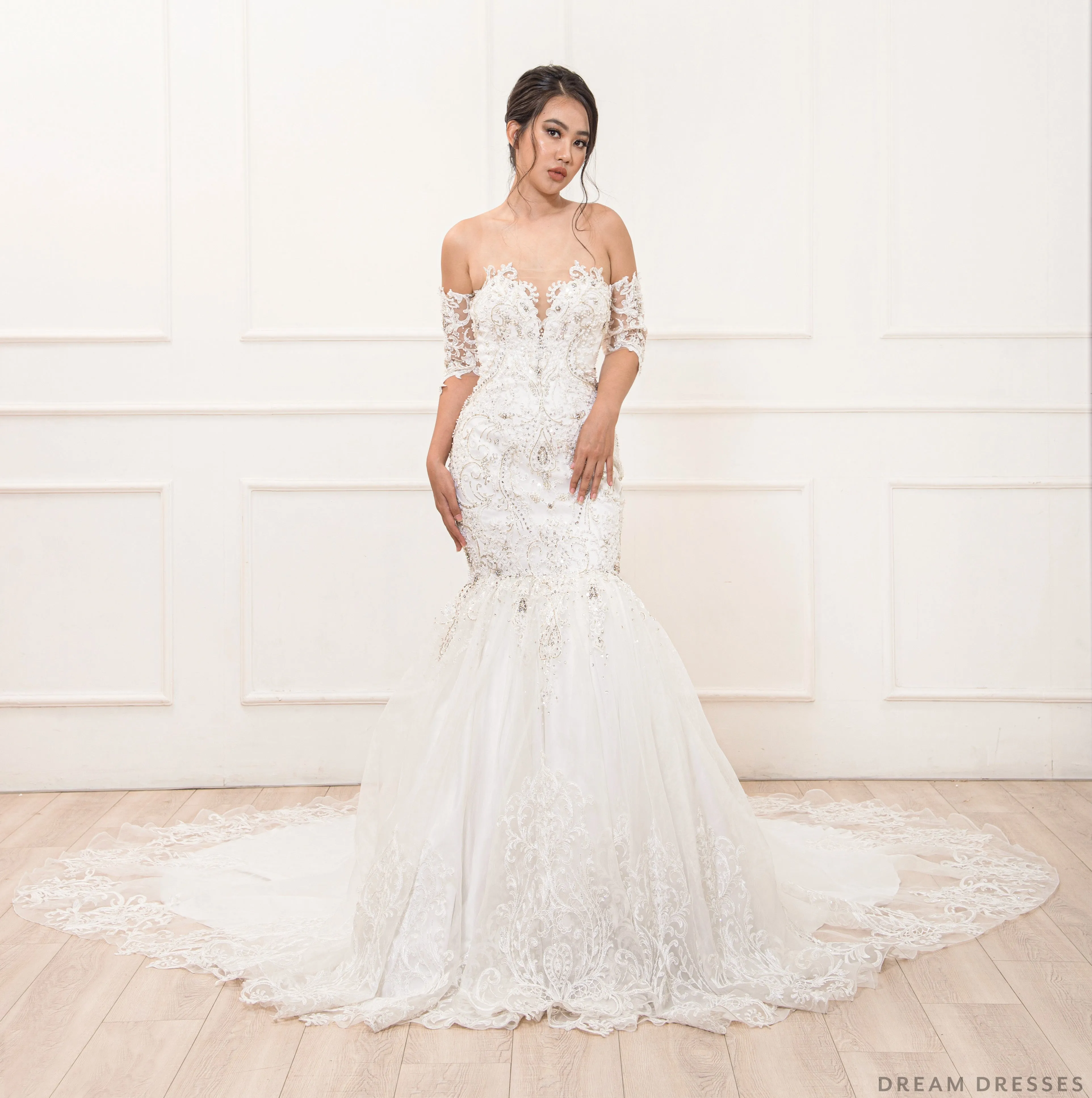 Mermaid Wedding Gown with Rhinestone Crystals (#Miranda)