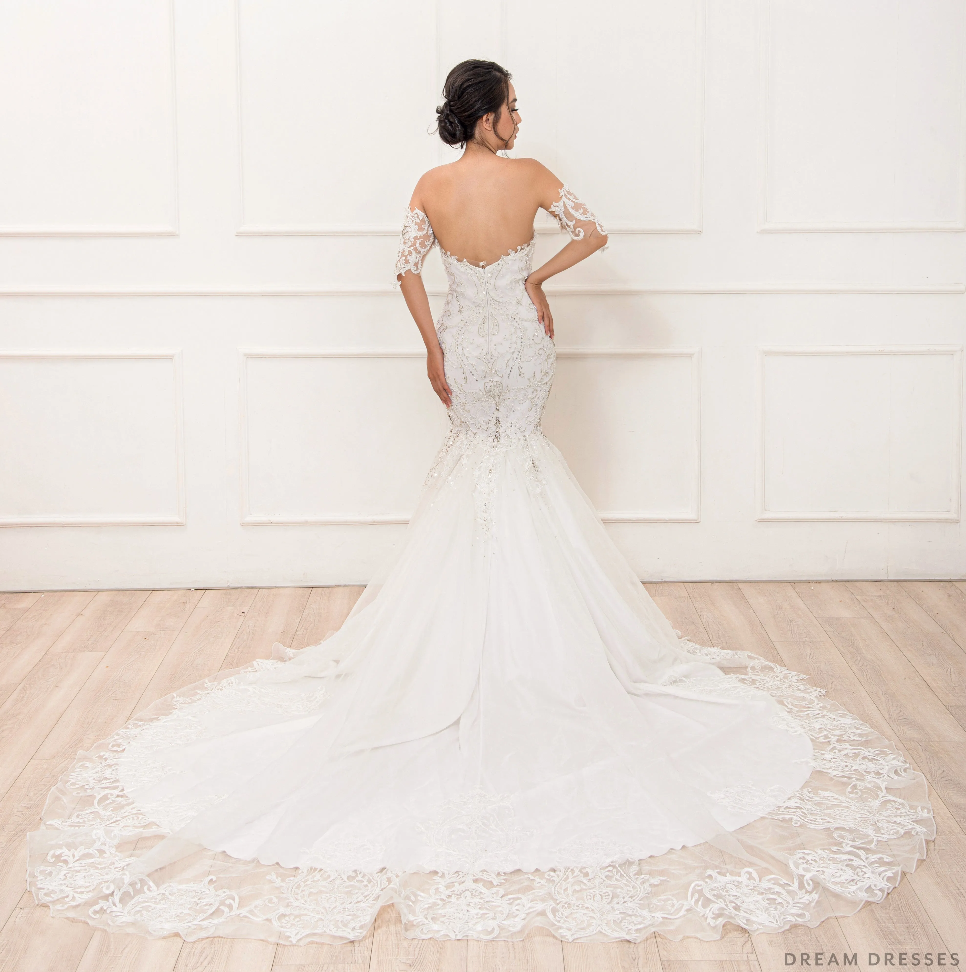 Mermaid Wedding Gown with Rhinestone Crystals (#Miranda)