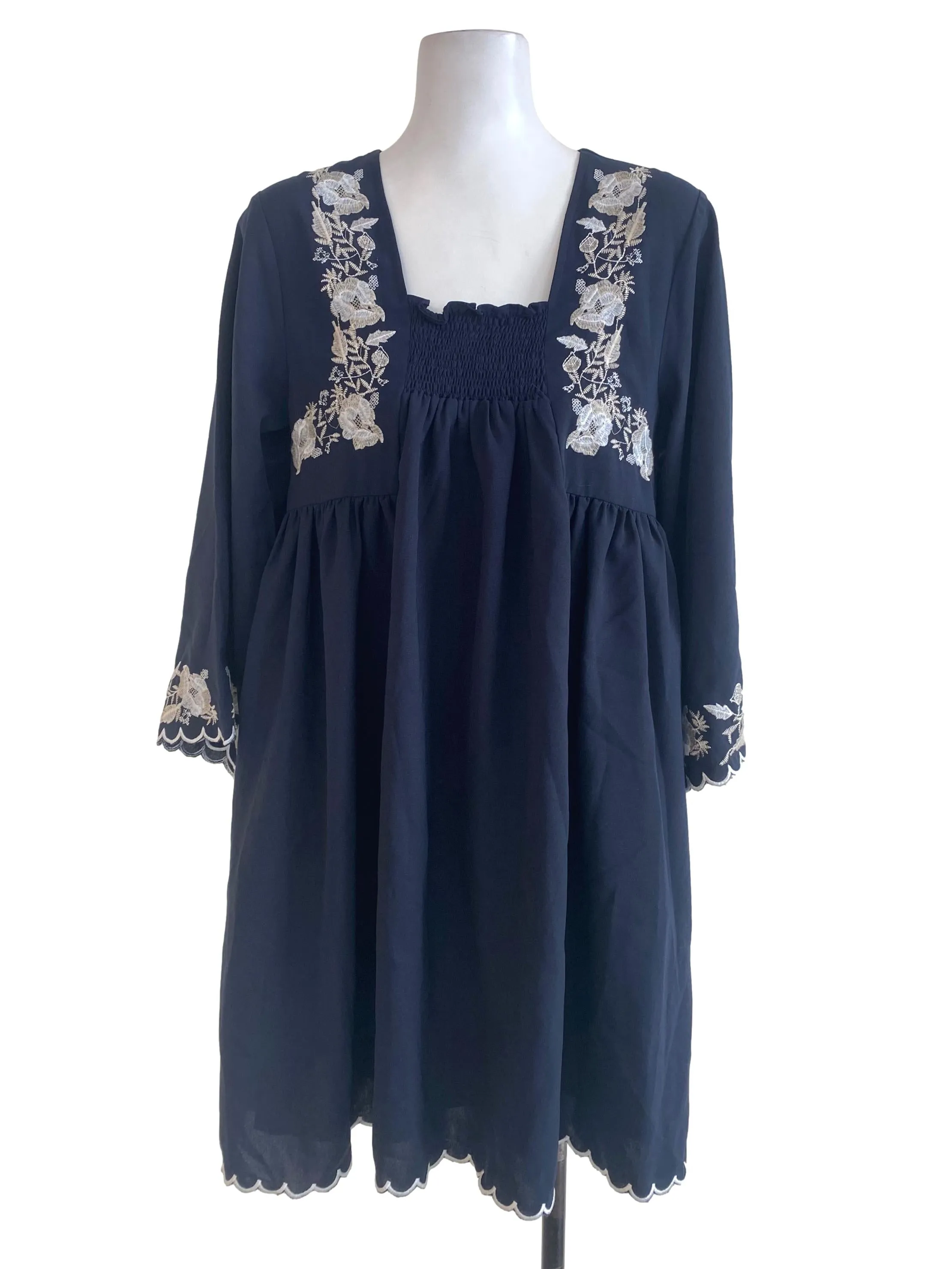 Midnight Blue Embroidered Dress