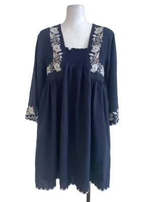 Midnight Blue Embroidered Dress