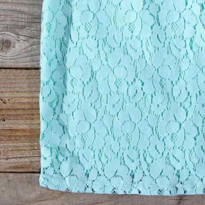 Midnight Lace Dress in Mint
