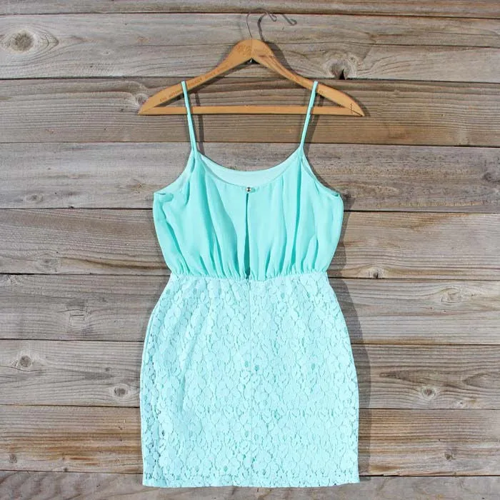 Midnight Lace Dress in Mint