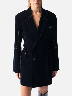Midnight Velvet Oversize Jacket Dress