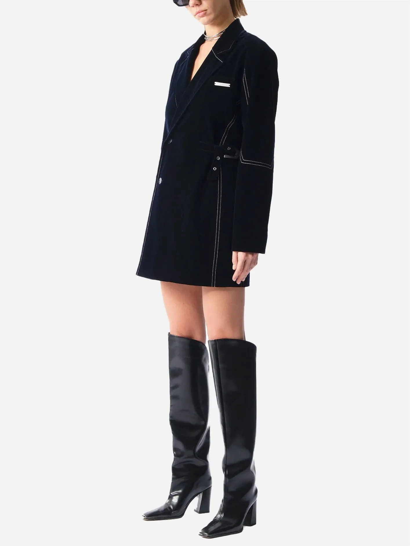 Midnight Velvet Oversize Jacket Dress