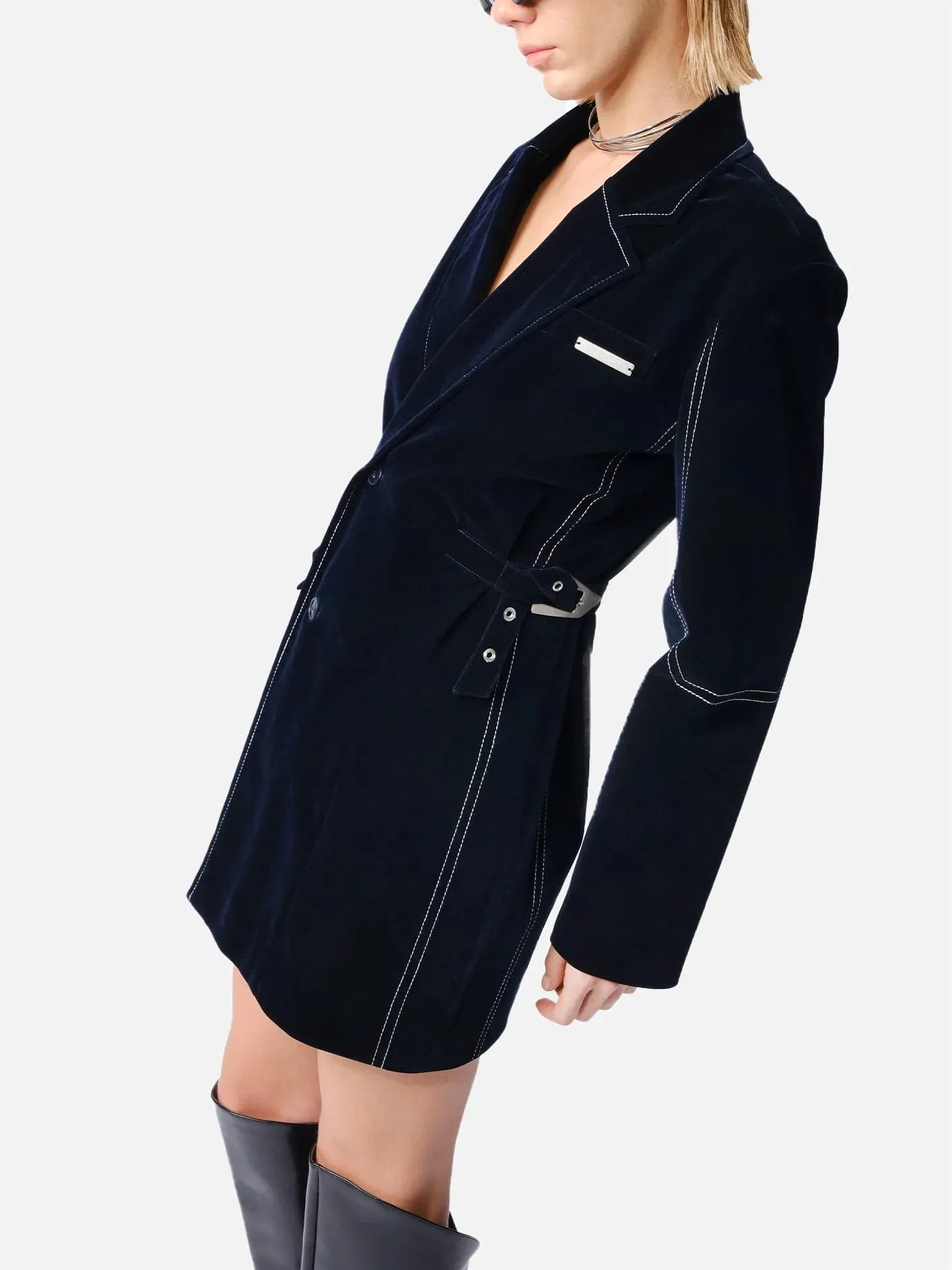Midnight Velvet Oversize Jacket Dress