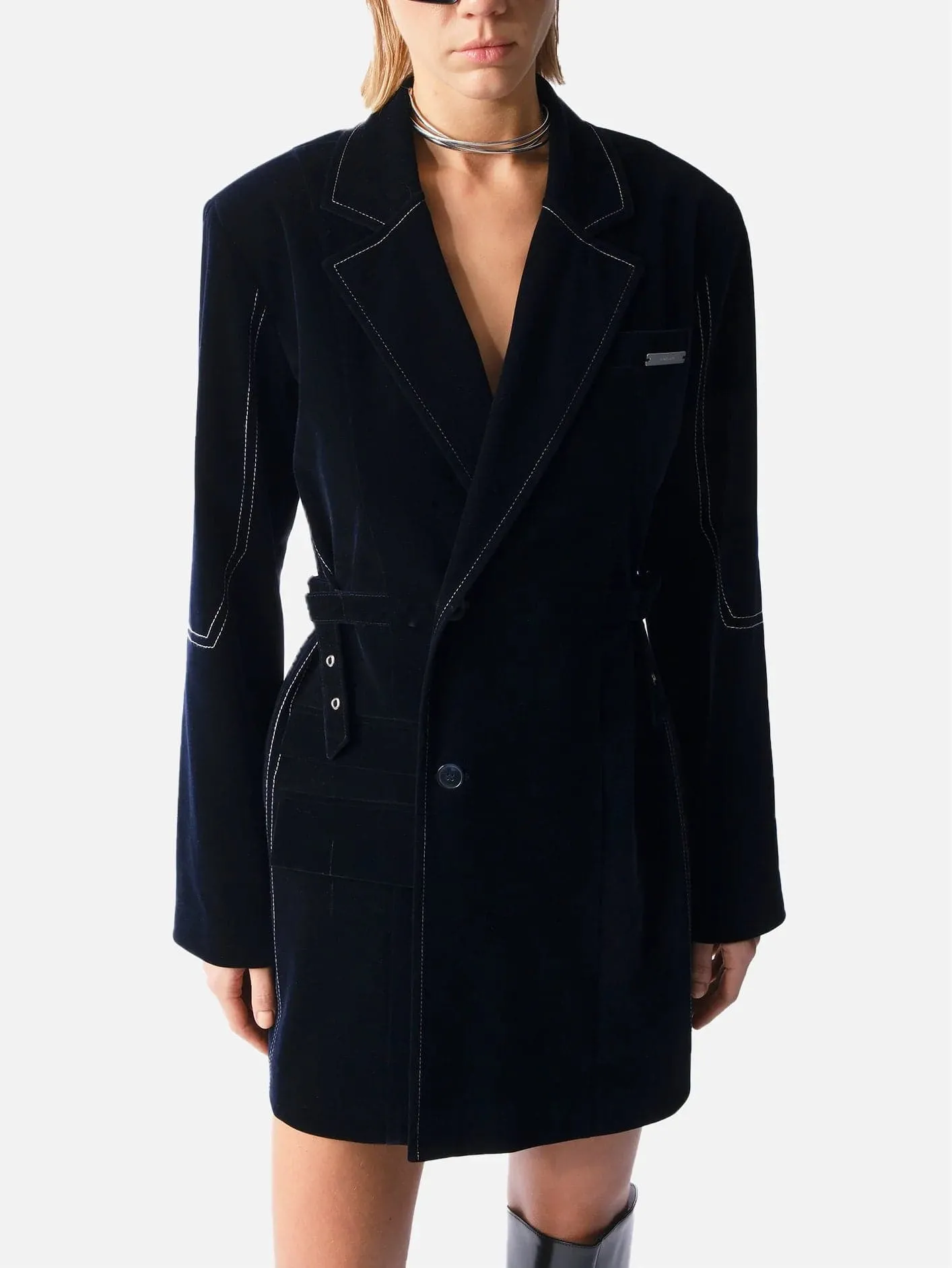 Midnight Velvet Oversize Jacket Dress