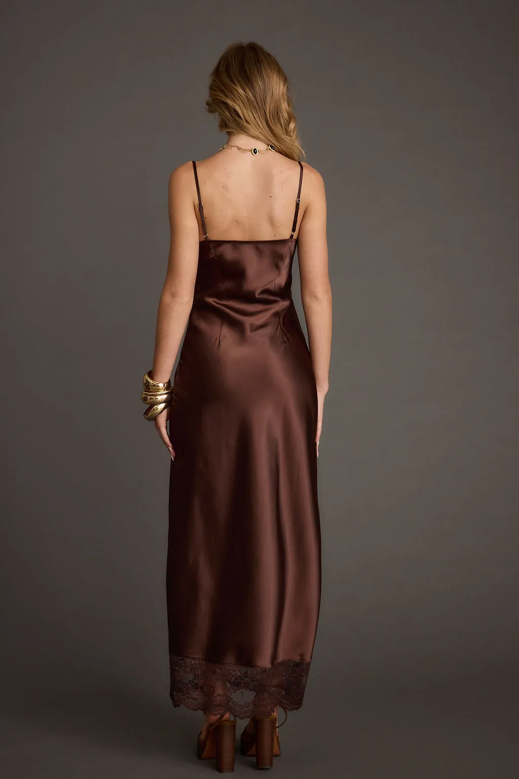 Milano Espresso Lace Inset Maxi Dress