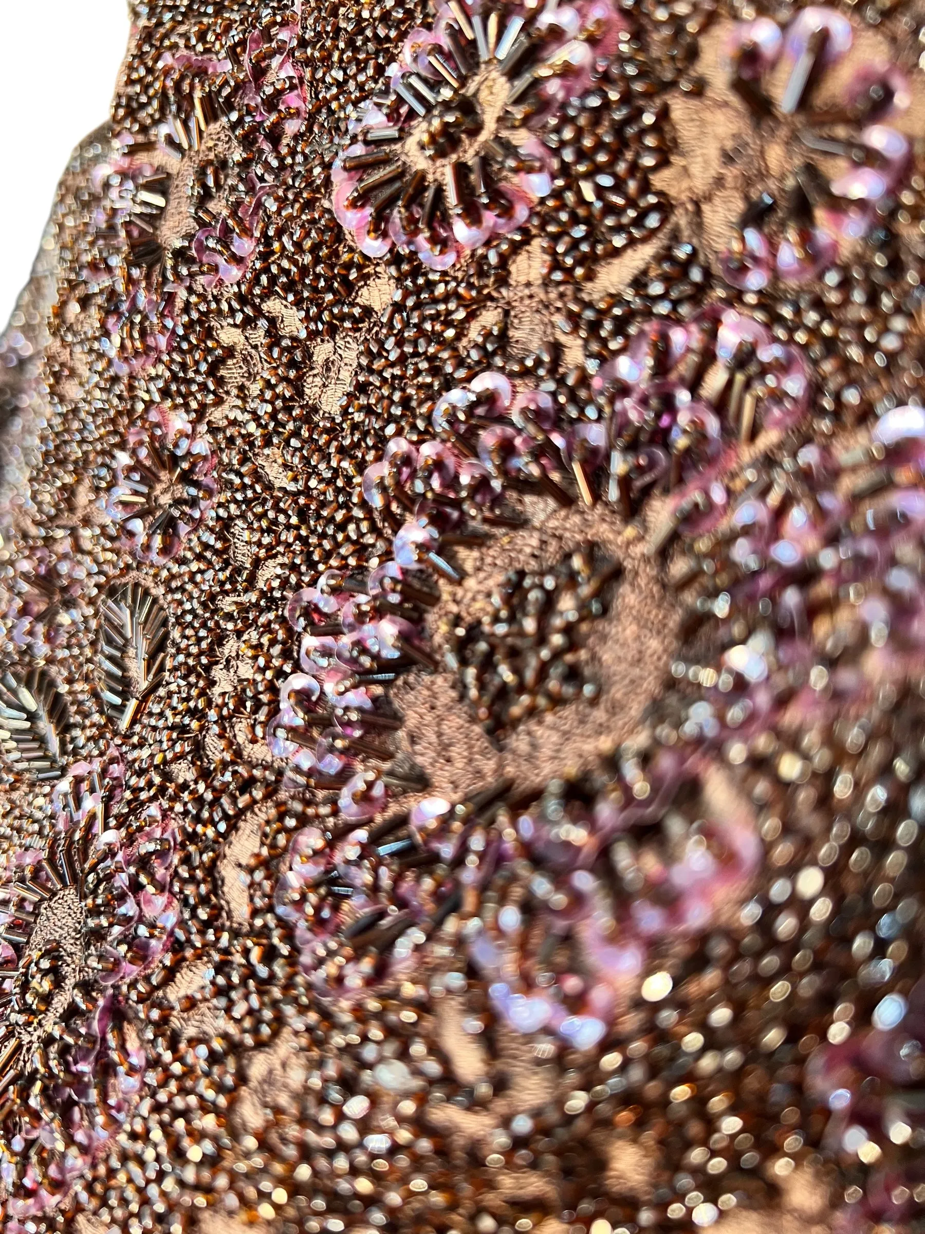 Mingolini Guggenheim 1950's Italian Couture Brown Solid Beaded and Embroidered Gown   Jacket