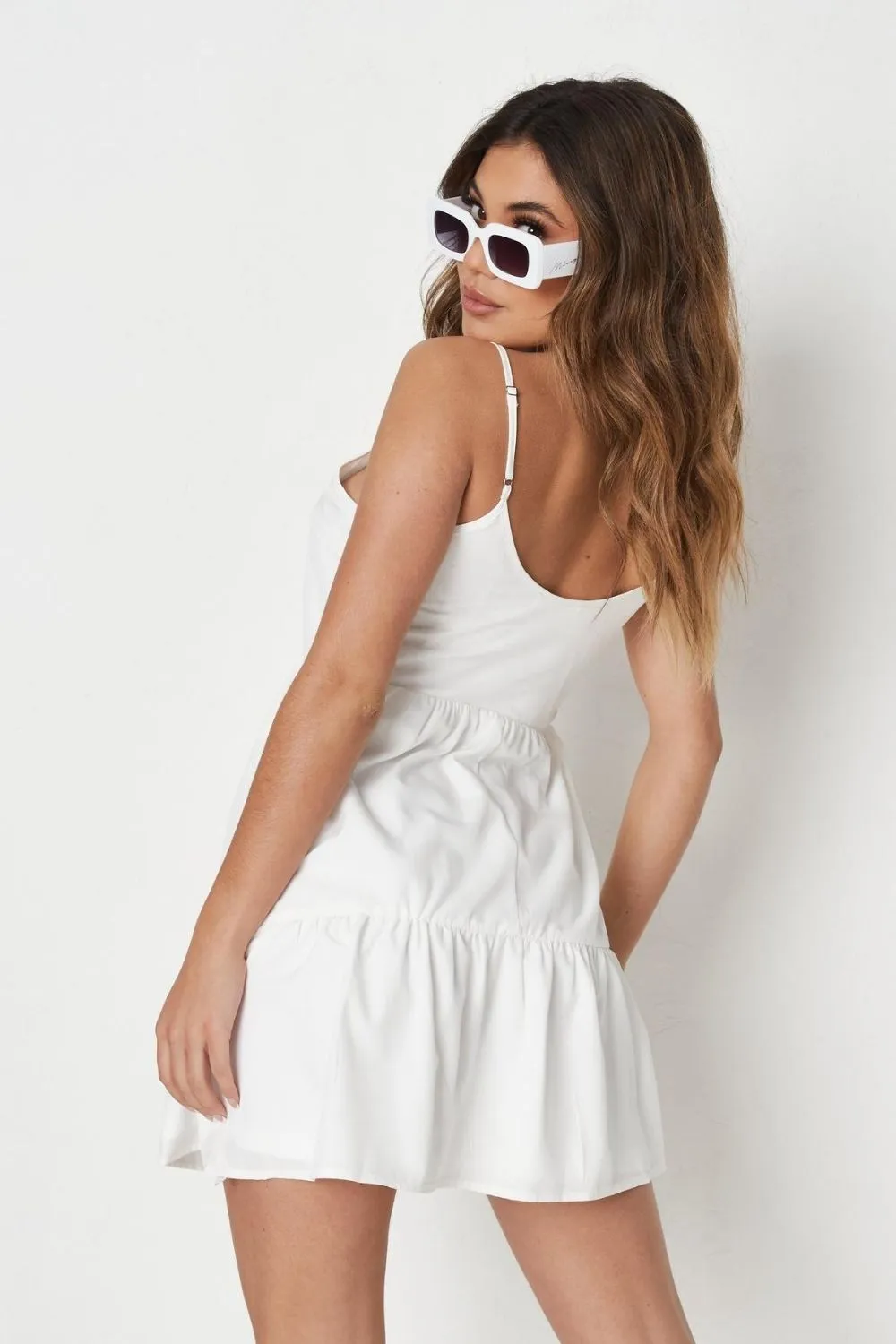 Mini Spaghetti Strap white Dress