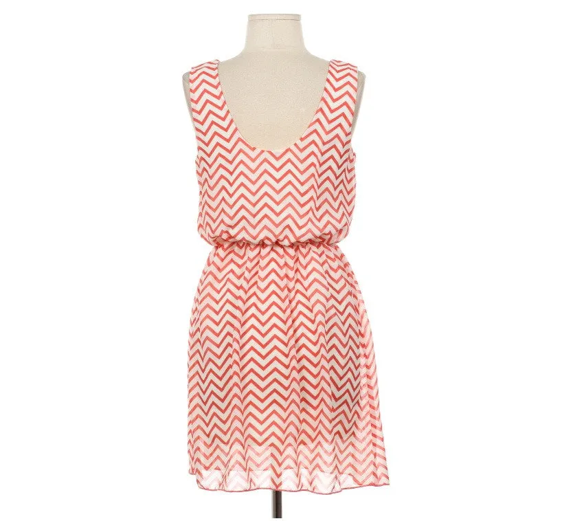 Mint Tank Top Dress in Chevron Print