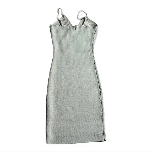 𝅺MISSGUIDED Womens Re_Styld Mint Tape Yarn Knit Mini Dress Olive