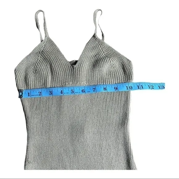 𝅺MISSGUIDED Womens Re_Styld Mint Tape Yarn Knit Mini Dress Olive