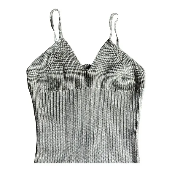 𝅺MISSGUIDED Womens Re_Styld Mint Tape Yarn Knit Mini Dress Olive