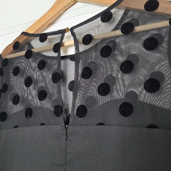 Modcloth Sugarhill Black Swiss Dot Mesh Sweetheart Neckline Dress