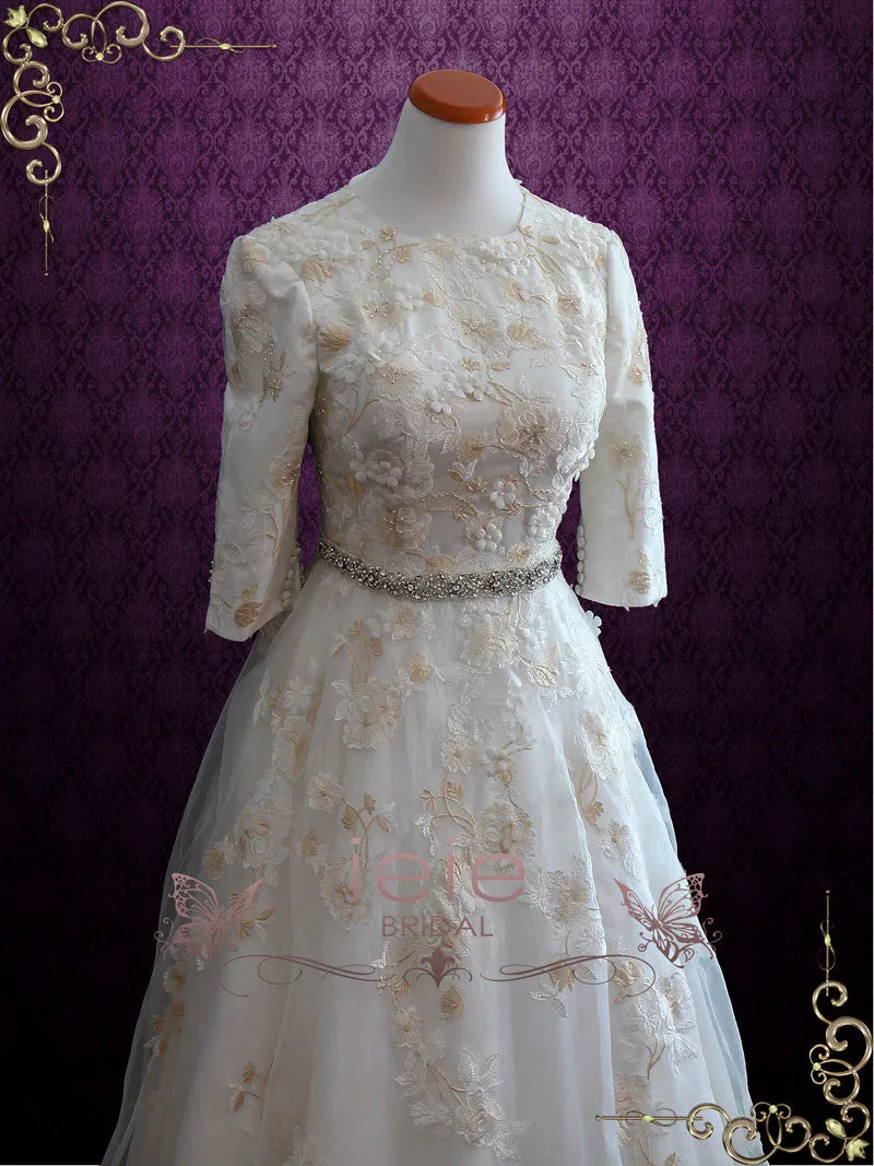 Modest Lace Wedding Dress with Sleeves MARCIE