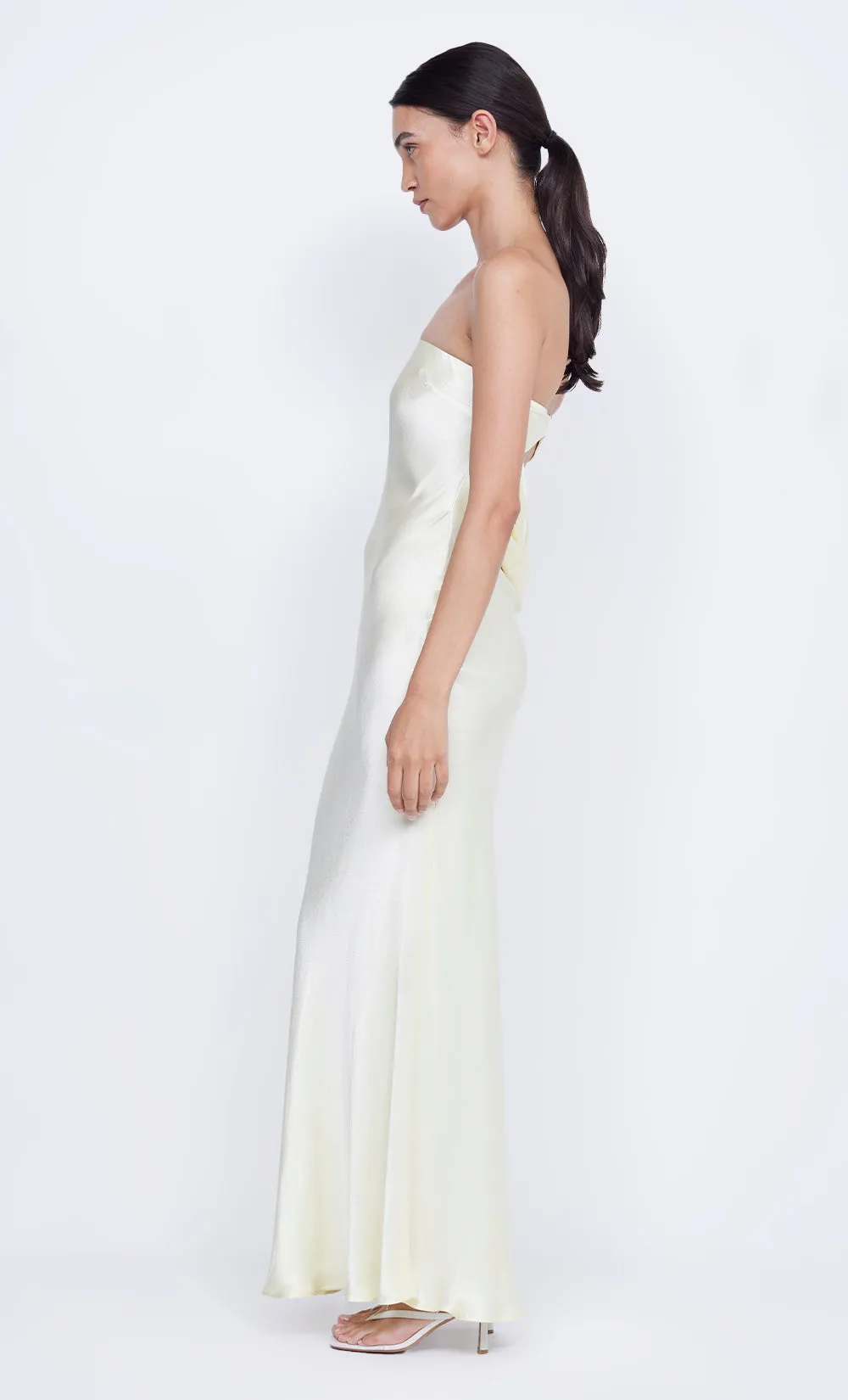 MOONDANCE STRAPLESS DRESS - ICE YELLOW