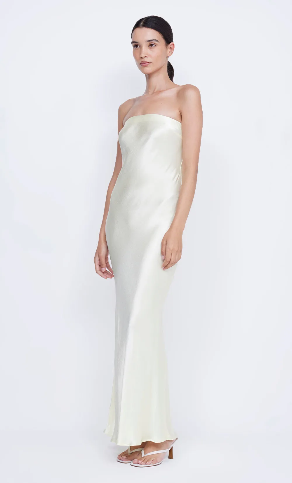 MOONDANCE STRAPLESS DRESS - ICE YELLOW