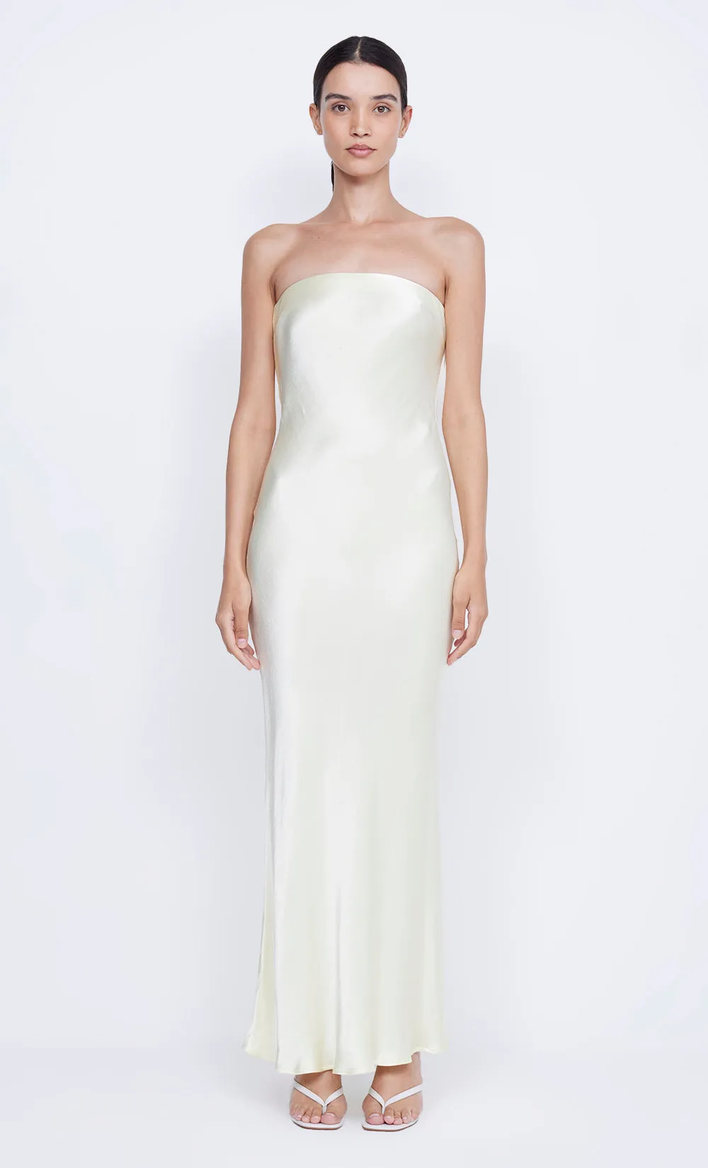 MOONDANCE STRAPLESS DRESS - ICE YELLOW
