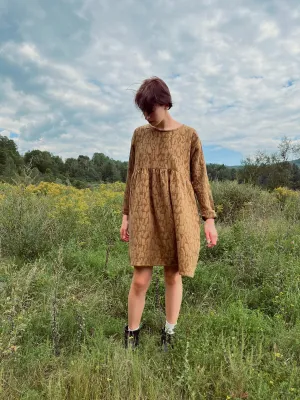 Moss textured knee length dress