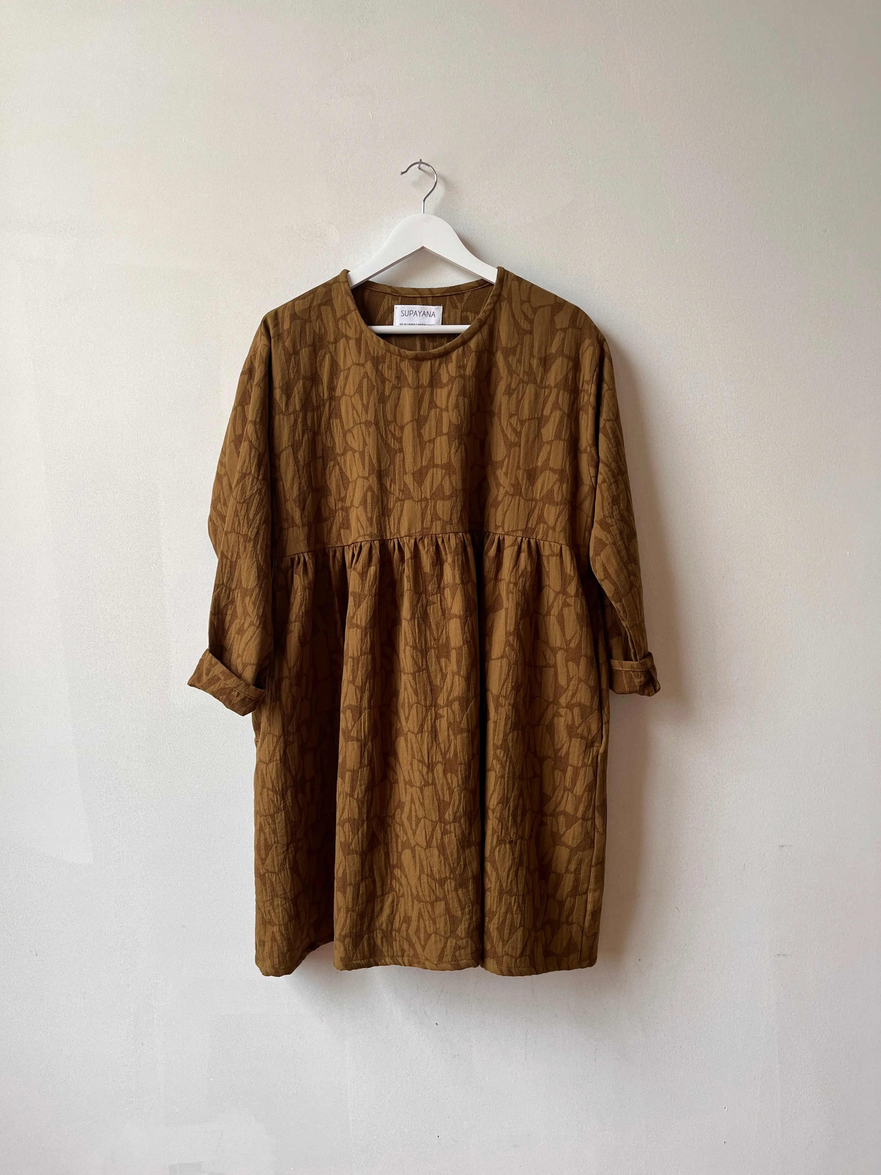 Moss textured knee length dress