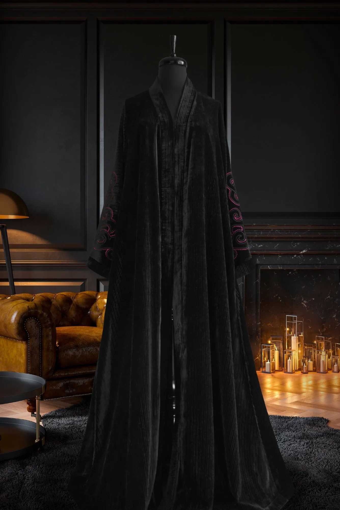 Muslima Ruby Velvet Abaya