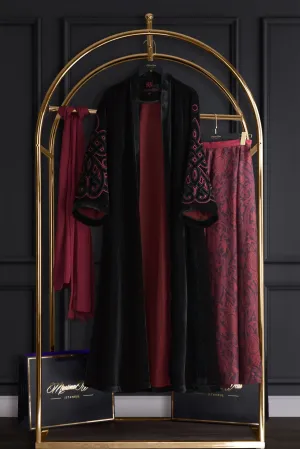Muslima Ruby Velvet Abaya