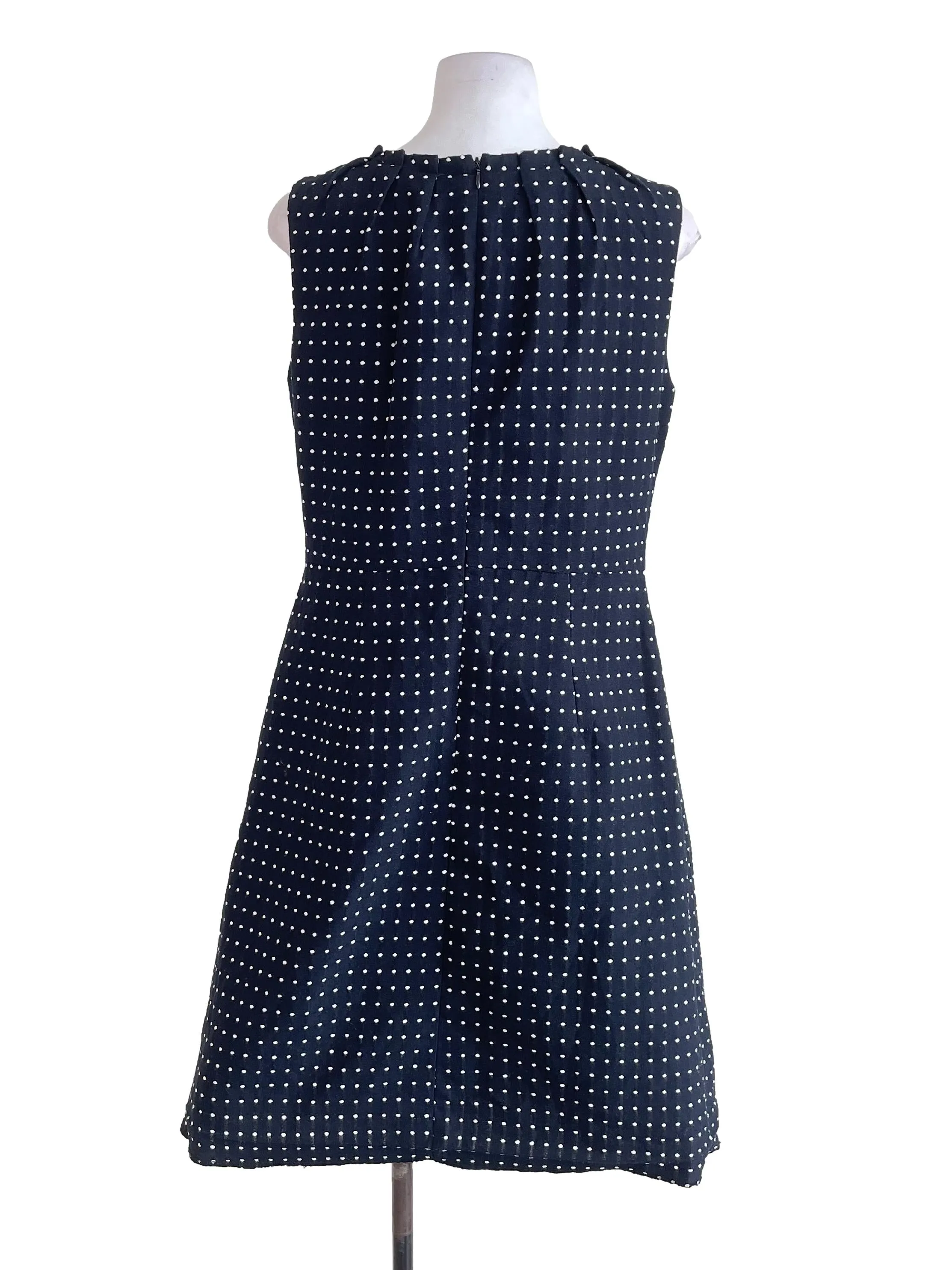 Navy Blue Polka Dots Bouffont Dress