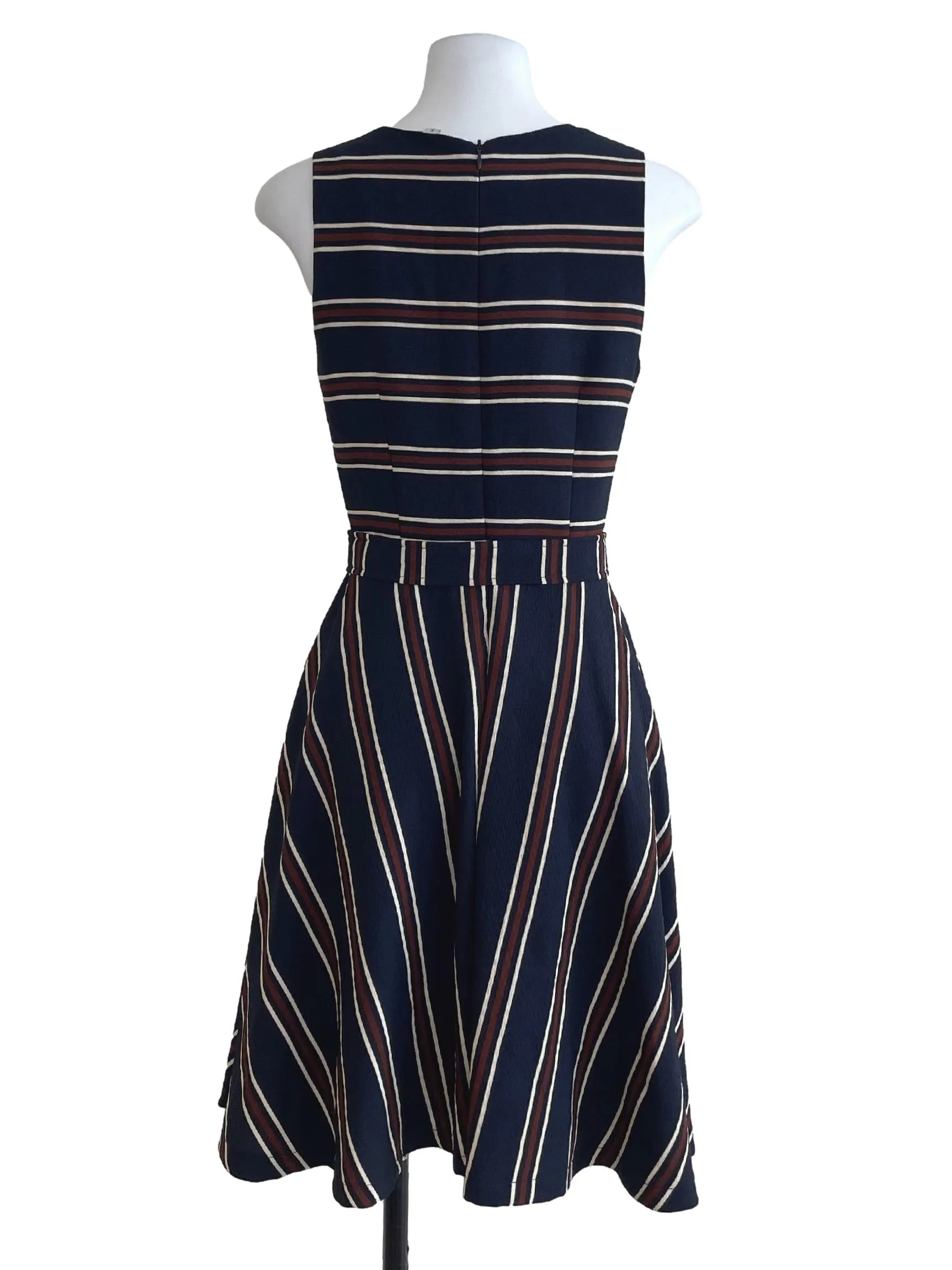 Navy Blue Striped Dress