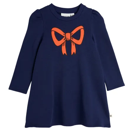 Navy With Red Bow Dress