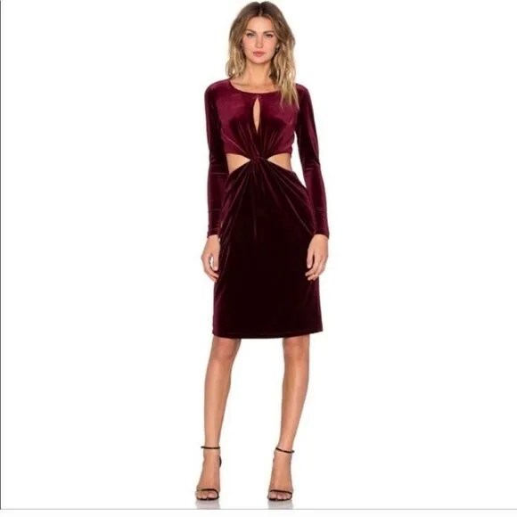 NBD x REVOLVE Adore You Midi Dress in Black Berry, sz XS