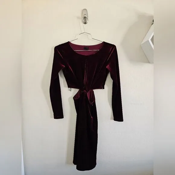 NBD x REVOLVE Adore You Midi Dress in Black Berry, sz XS