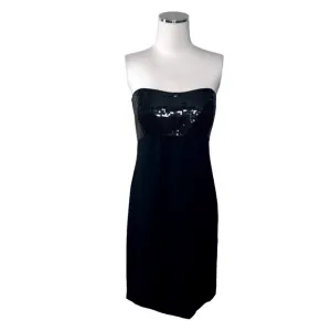 NEW Ann Taylor Strapless Black Sequin Bust-line Mini Cocktail Dress SZ 8
