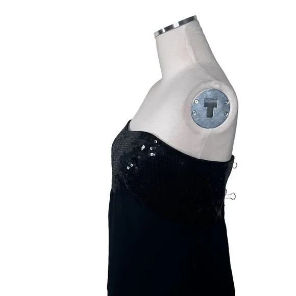 NEW Ann Taylor Strapless Black Sequin Bust-line Mini Cocktail Dress SZ 8