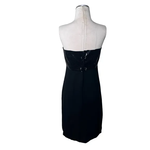 NEW Ann Taylor Strapless Black Sequin Bust-line Mini Cocktail Dress SZ 8