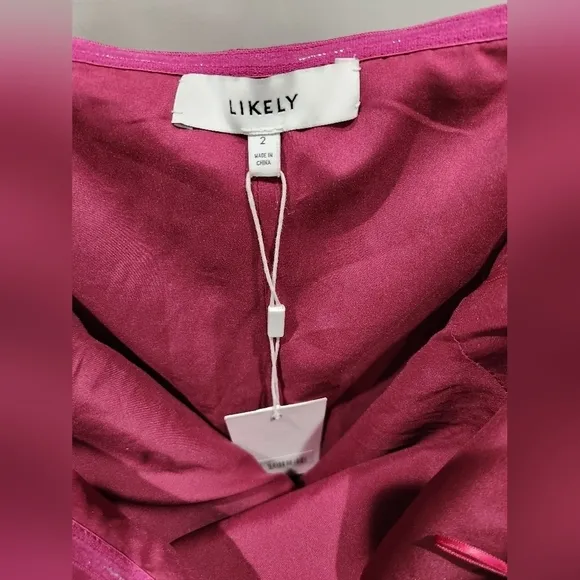 New LIKELY Driggs Strapless Pink Raspberry‎ Cocktail Dress 2