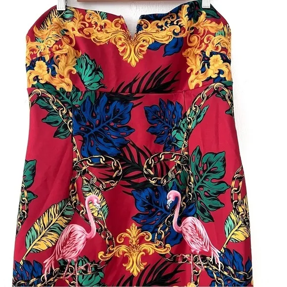 NEW Pomme Chan x Urban Outfitters Printed Donnie Tropical Strapless Mini Dress