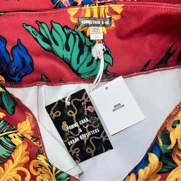 NEW Pomme Chan x Urban Outfitters Printed Donnie Tropical Strapless Mini Dress