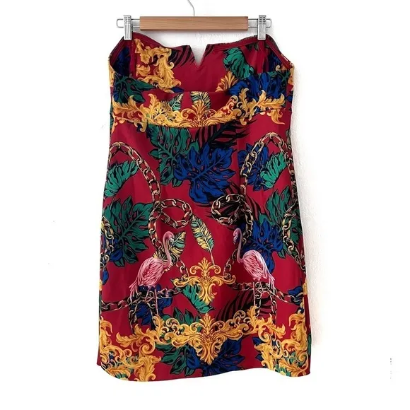 NEW Pomme Chan x Urban Outfitters Printed Donnie Tropical Strapless Mini Dress